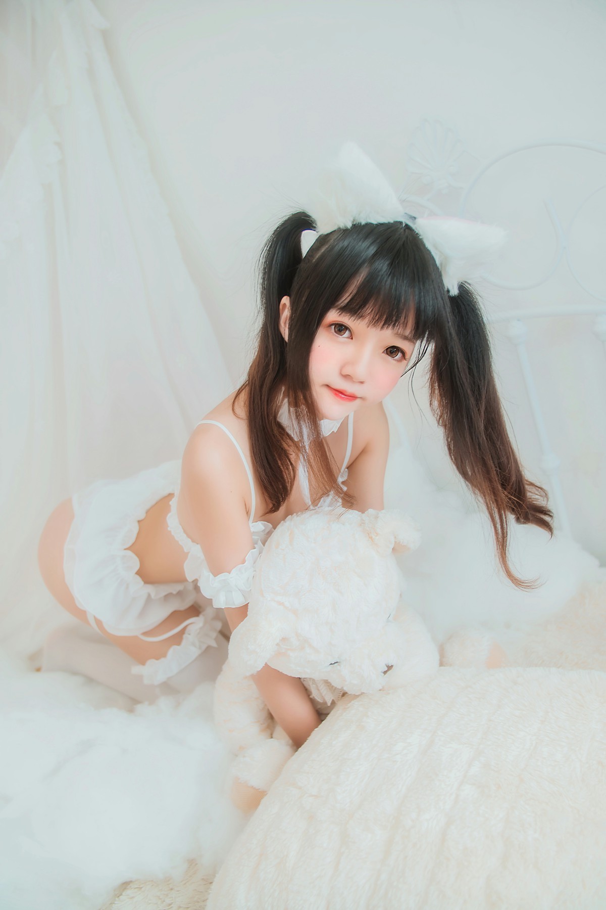 萝莉风COS 桜桃喵 – 白猫 – COSPLAY-小乔阁