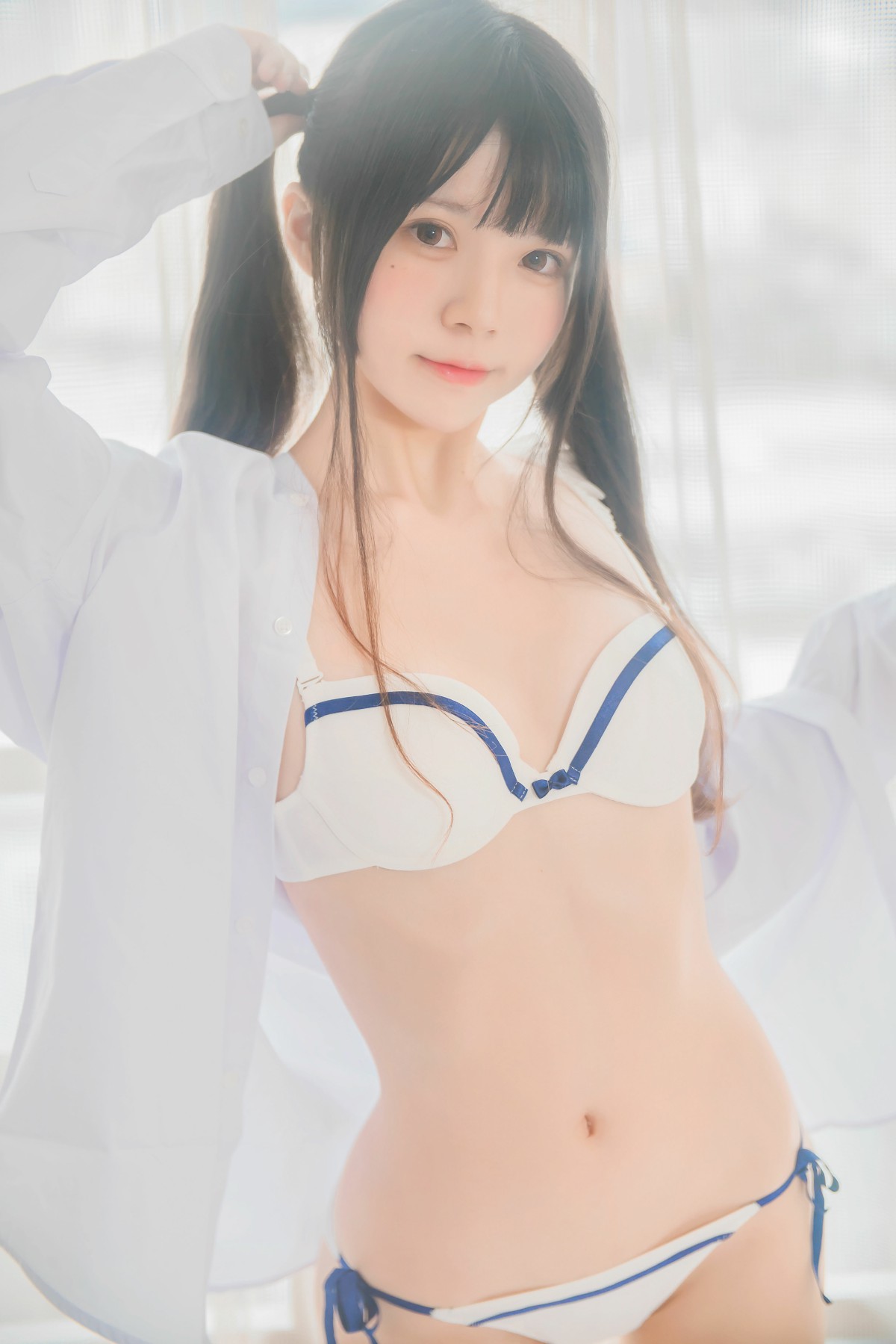 [桜桃喵]桜桃未熟-白衬衫双马尾 – COSPLAY-小乔阁
