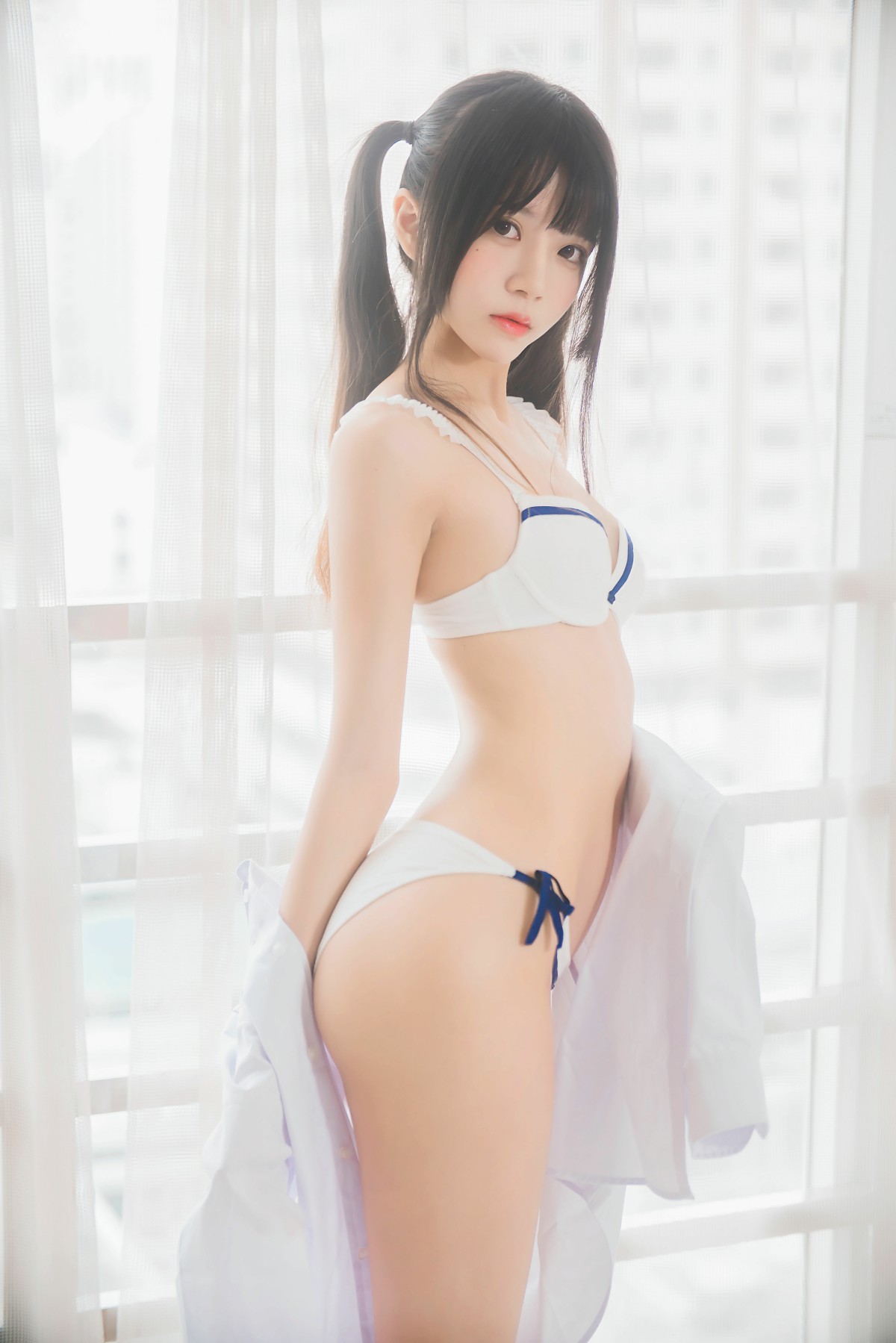 图片[6]-[桜桃喵]桜桃未熟-白衬衫双马尾 – COSPLAY-小乔阁