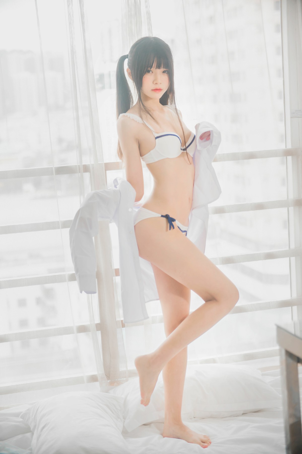 图片[9]-[桜桃喵]桜桃未熟-白衬衫双马尾 – COSPLAY-小乔阁