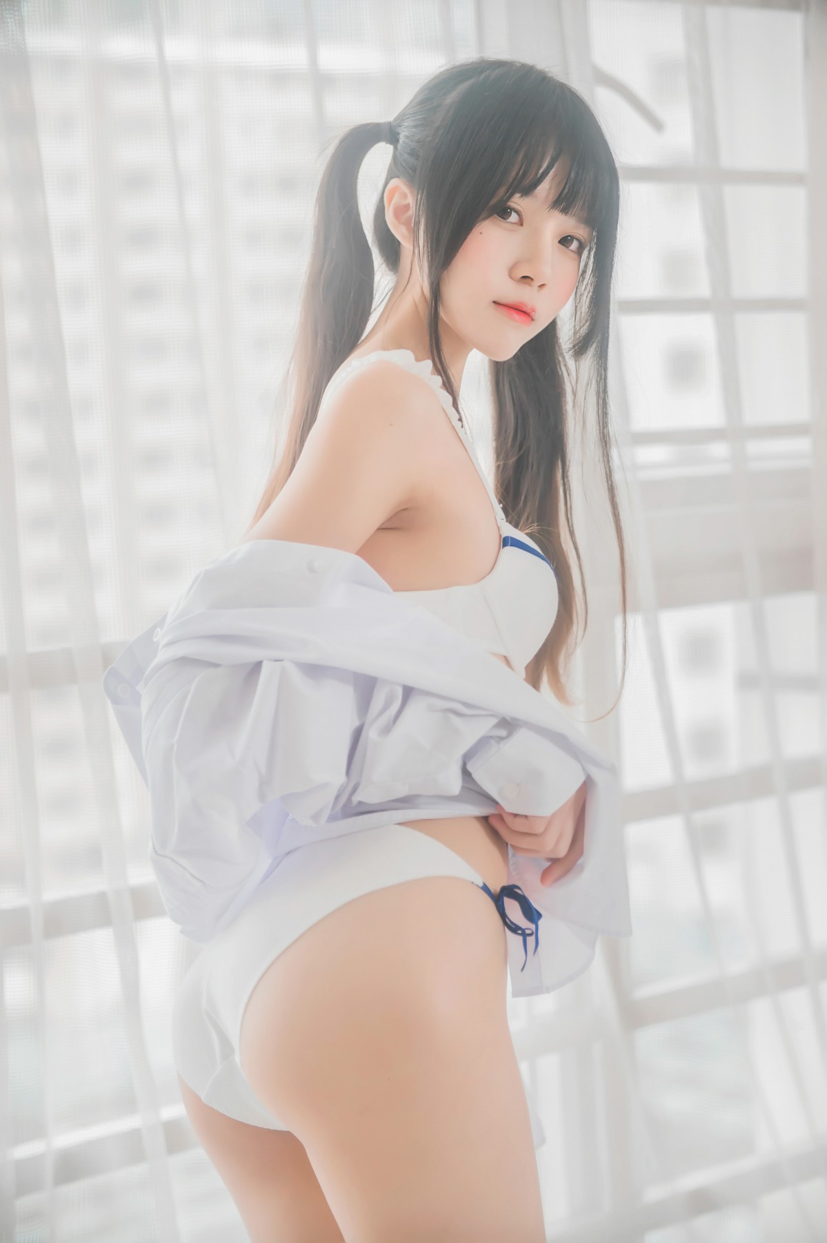图片[12]-[桜桃喵]桜桃未熟-白衬衫双马尾 – COSPLAY-小乔阁