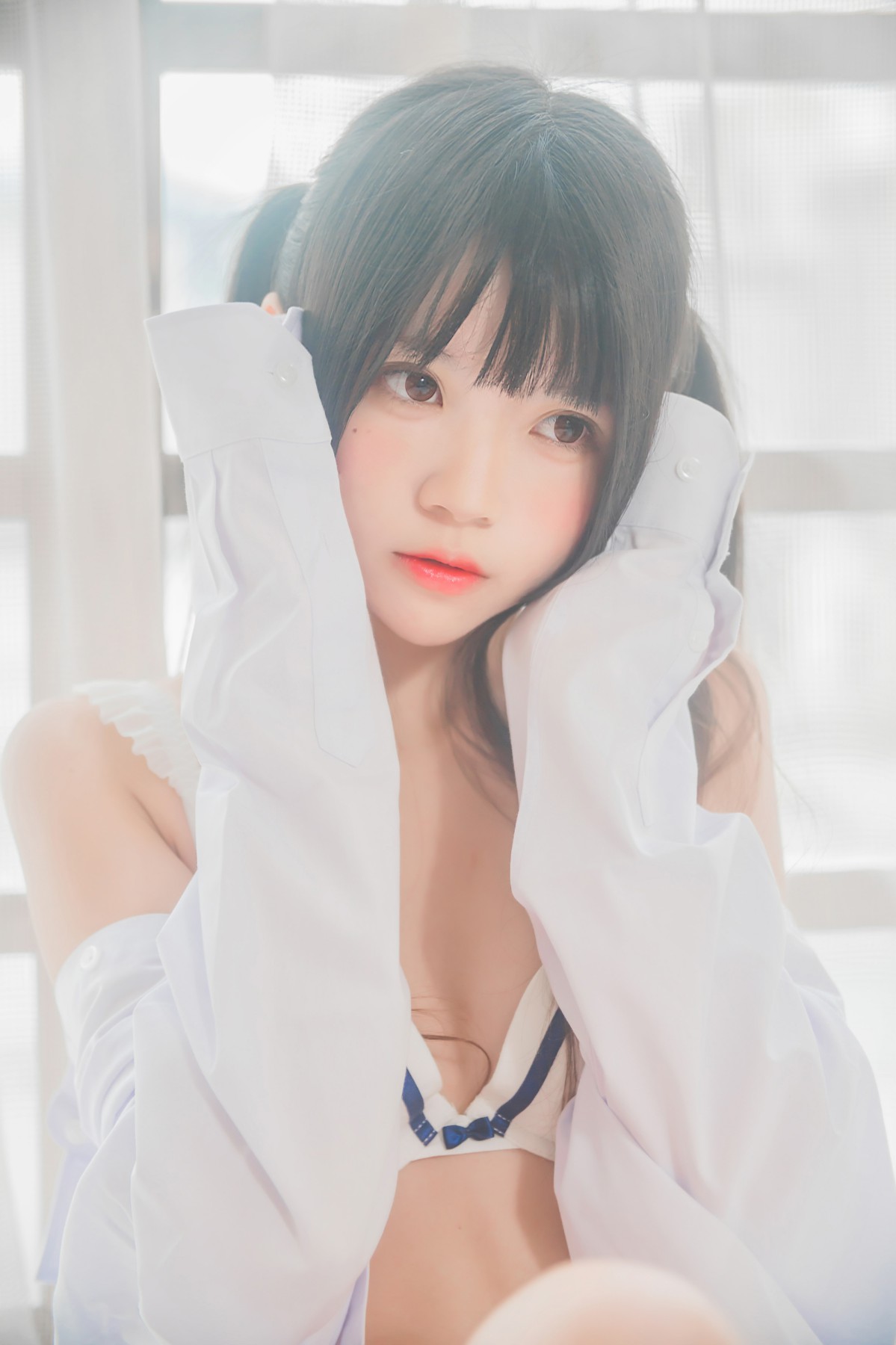 图片[13]-[桜桃喵]桜桃未熟-白衬衫双马尾 – COSPLAY-小乔阁