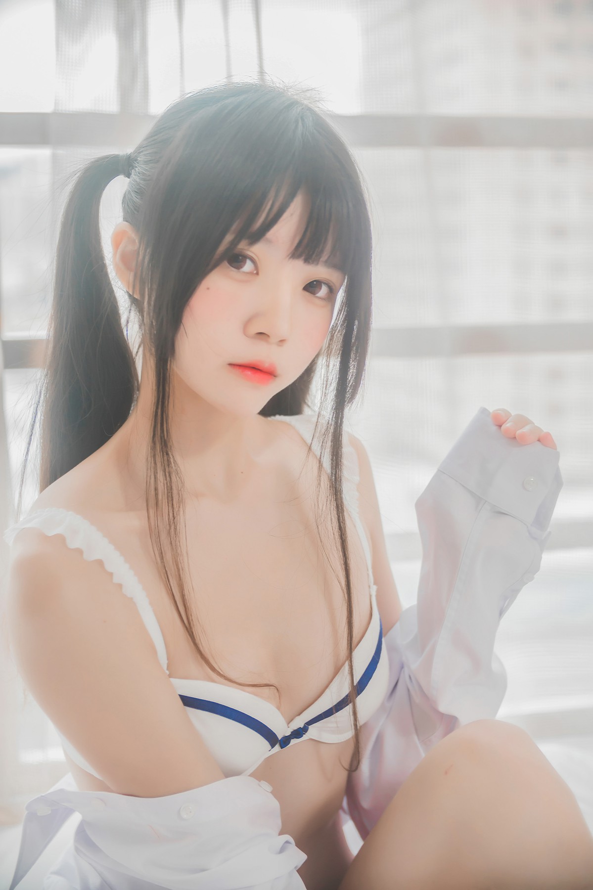 图片[15]-[桜桃喵]桜桃未熟-白衬衫双马尾 – COSPLAY-小乔阁